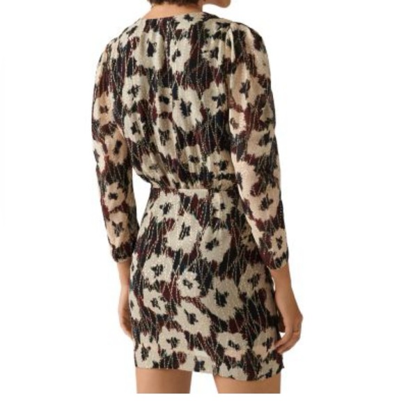 Ba&sh KIVY METALLIC FLORAL PRINT MINI SIZE MEDIUM COLOR OFF WHITE - Picture 2 of 7